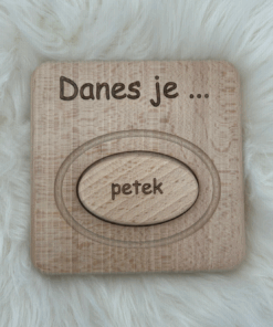 Lesena plošča "Danes je..."
